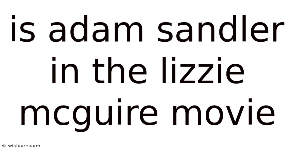 Is Adam Sandler In The Lizzie Mcguire Movie