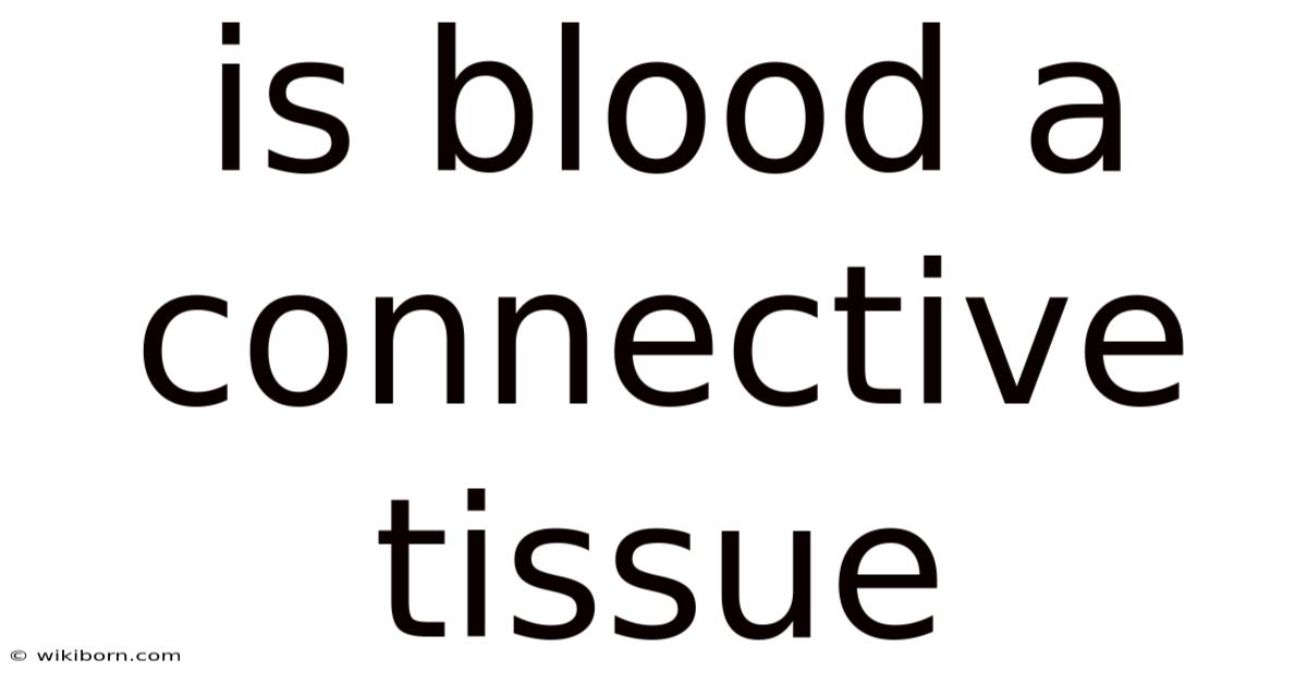 Is Blood A Connective Tissue