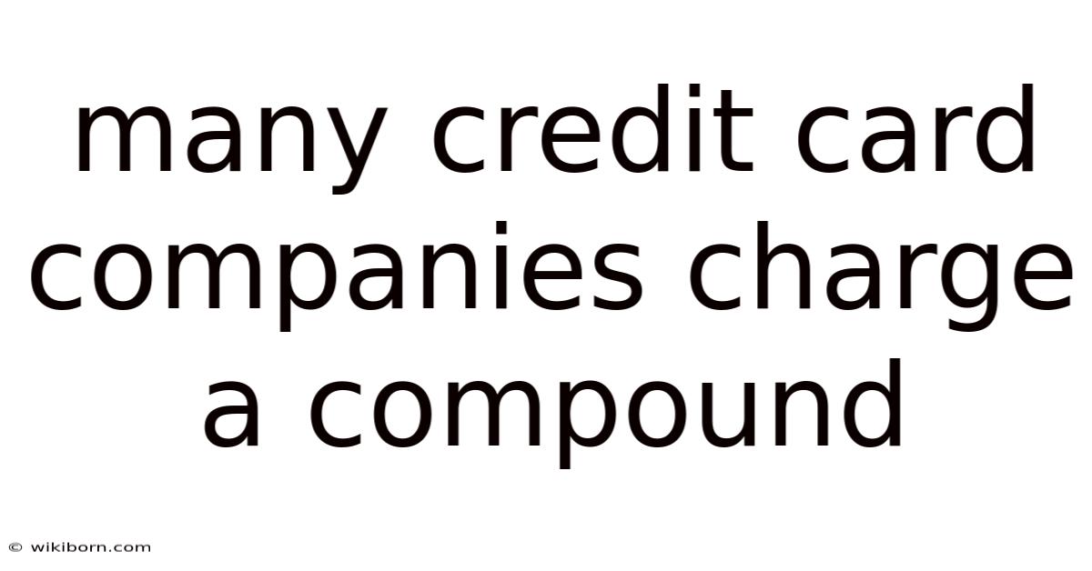 Many Credit Card Companies Charge A Compound