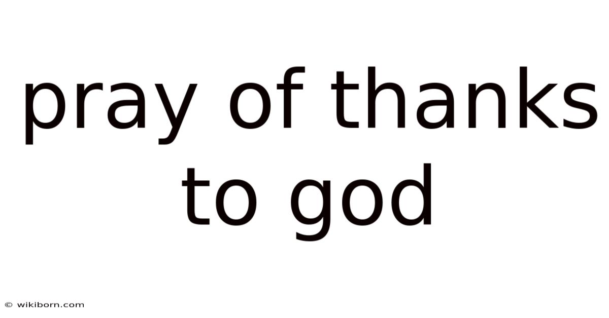 Pray Of Thanks To God