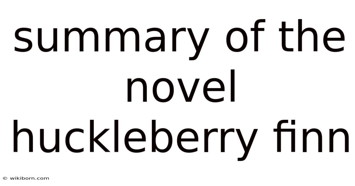 Summary Of The Novel Huckleberry Finn