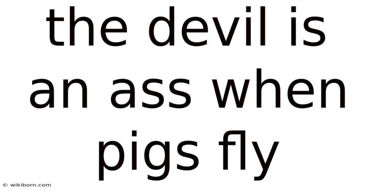 The Devil Is An Ass When Pigs Fly