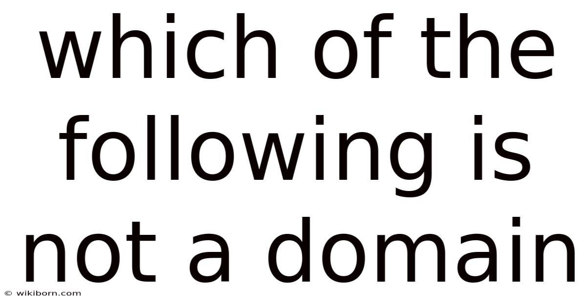 Which Of The Following Is Not A Domain
